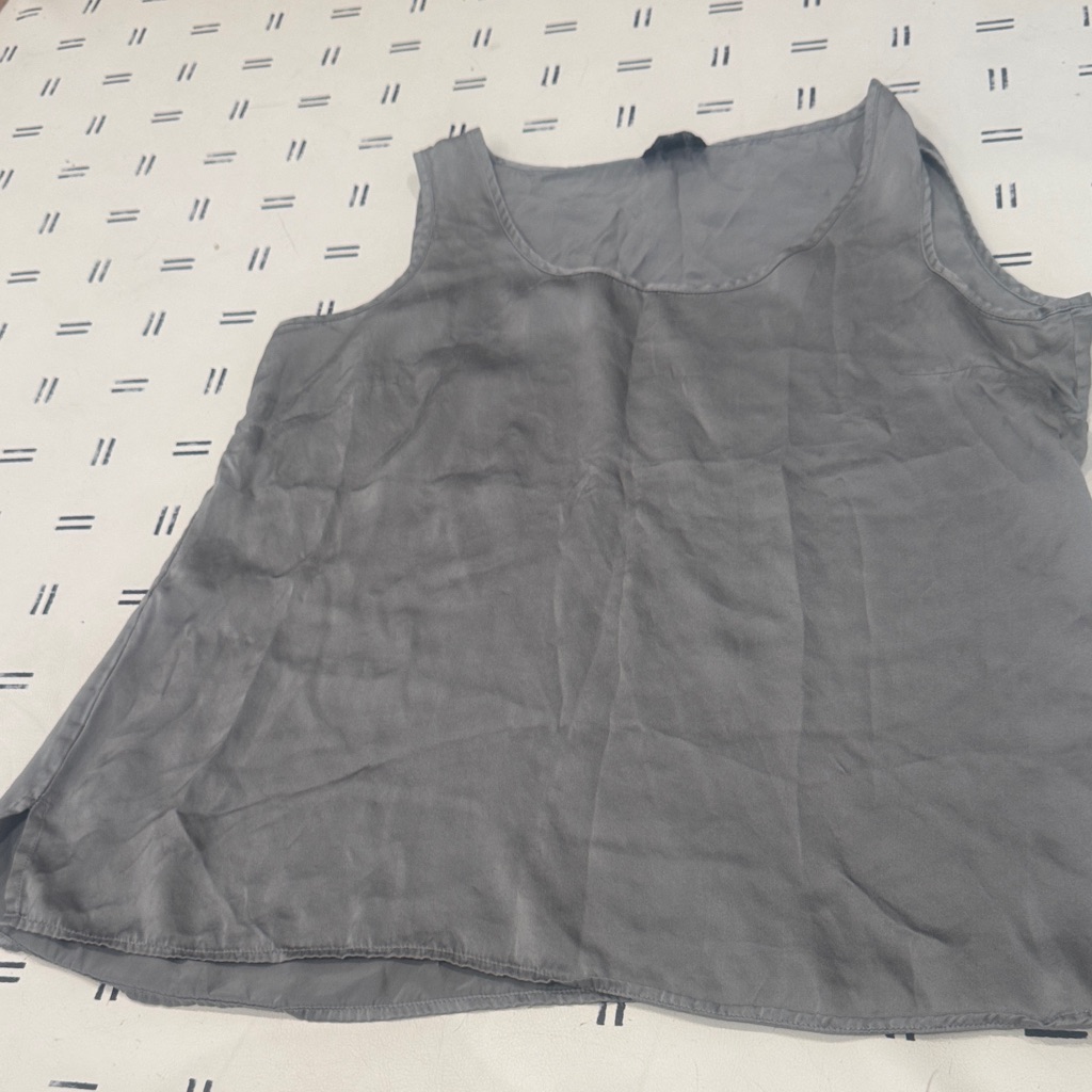 Talbots Petite 100% Silk Women's Gray Sleeveless Top